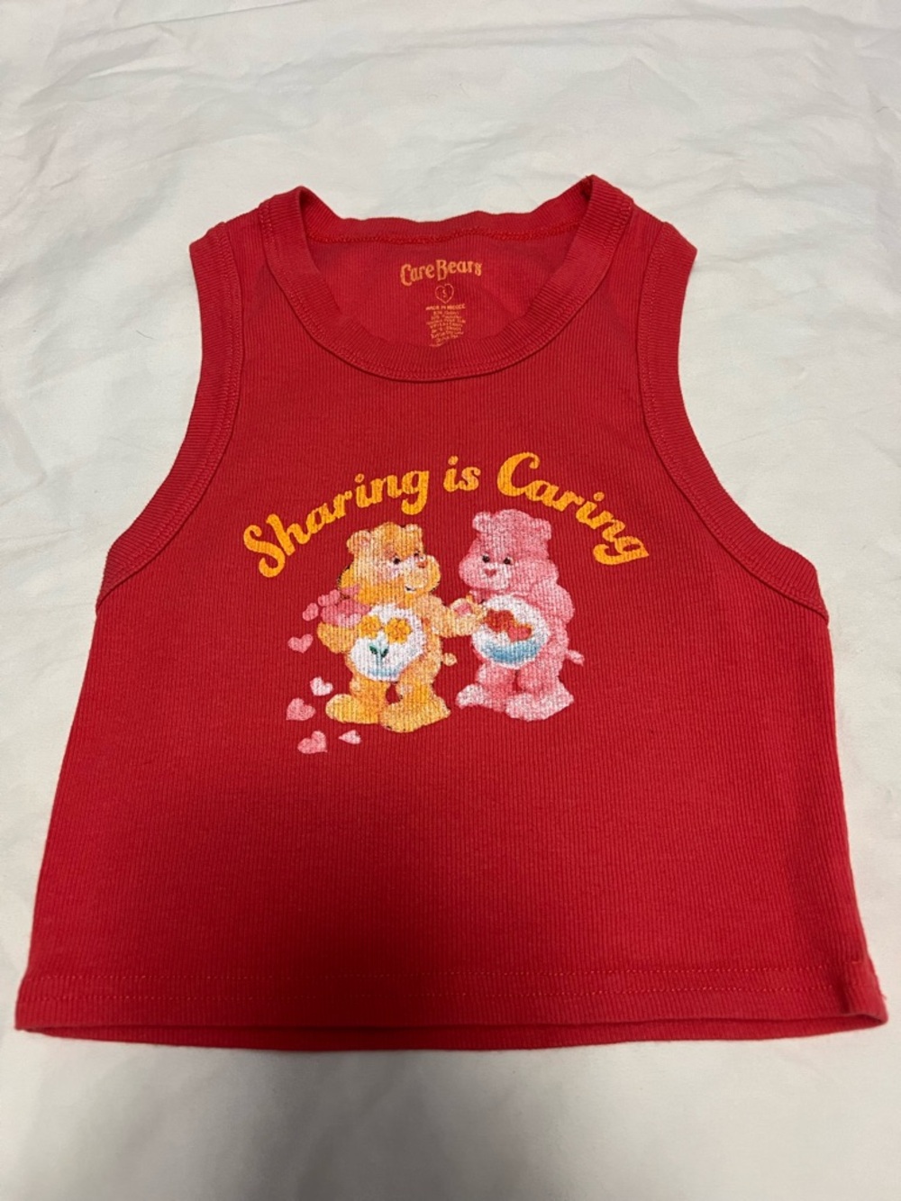 Care Bears Orange Tank Top by Pacsun - "Sharing is Caring" - Size S
